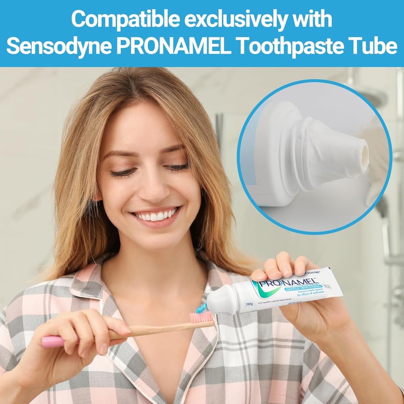 Tilcare Self-Closing XXL Toothpaste Caps 3-Pack White, Sensodyne Pronamel Compatible by - No Waste Cap Dispensers for Easy Use - Mess-Free Toothpaste Lids - Food Grade Silicone & BPA-Free Toppers - Image 2